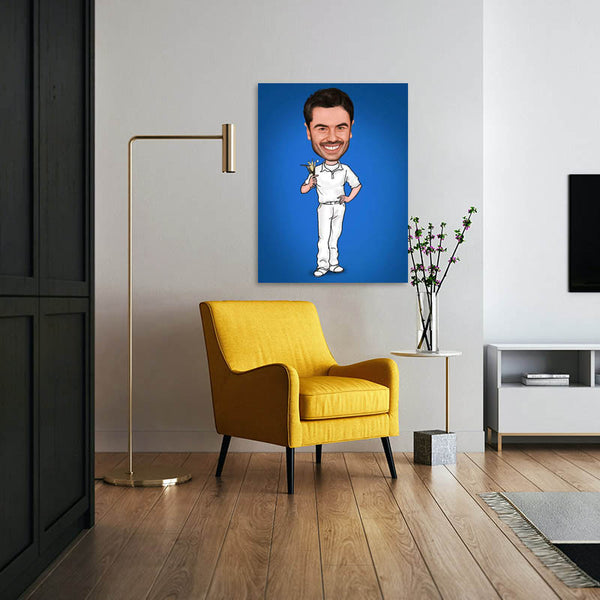 Karikatur vom Foto - Zahnarzt (ca252) - Lustige individuelle Karikatur vom eigenen Foto