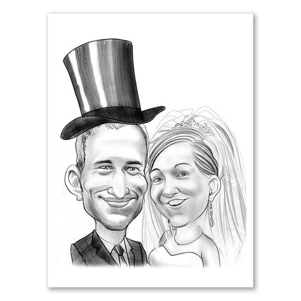 Karikatur vom Foto - Hochzeit (ca279) - Lustige individuelle Karikatur vom eigenen Foto
