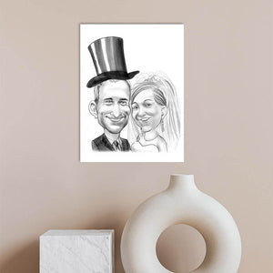 Karikatur vom Foto - Hochzeit (ca279) - Lustige individuelle Karikatur vom eigenen Foto