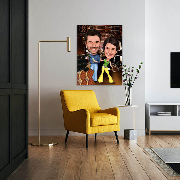 Karikatur vom Foto - Weinkeller (ca295) - Lustige individuelle Karikatur vom eigenen Foto