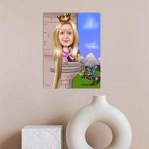 Karikatur vom Foto - Rapunzel (ca324) - Lustige individuelle Karikatur vom eigenen Foto