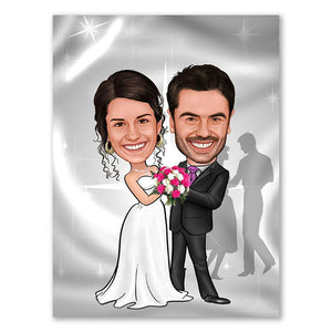 Karikatur vom Foto - Silber Hochzeit (ca326) - Lustige individuelle Karikatur vom eigenen Foto