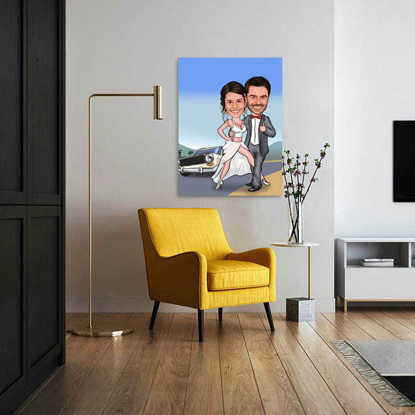 Karikatur vom Foto - Yes Baby (ca329) - Lustige individuelle Karikatur vom eigenen Foto
