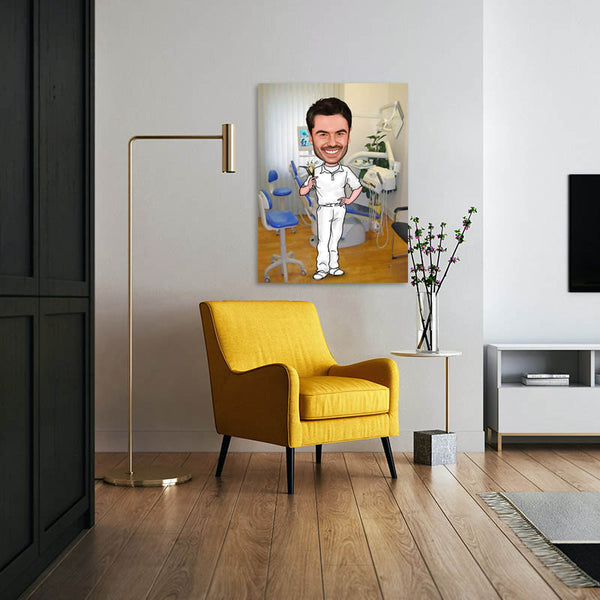 Karikatur vom Foto - Zahnarzt (ca351) - Lustige individuelle Karikatur vom eigenen Foto