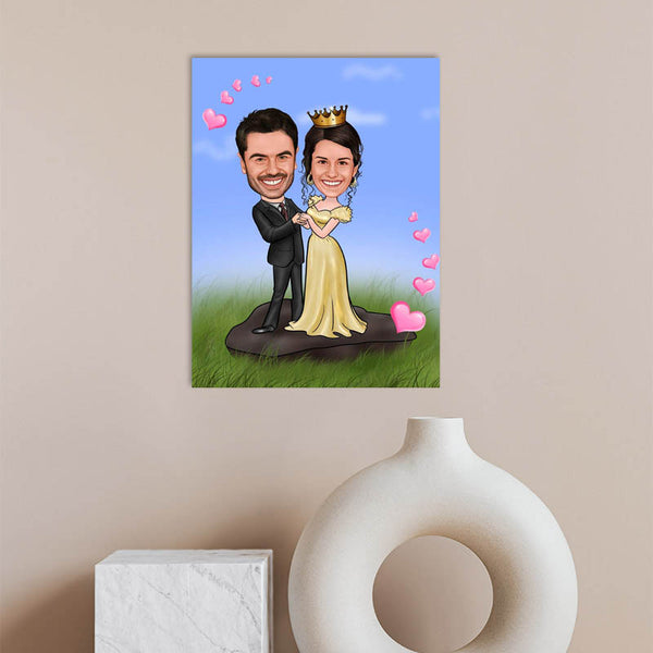 Karikatur vom Foto - Diamantene Hochzeit (ca432) - Lustige individuelle Karikatur vom eigenen Foto