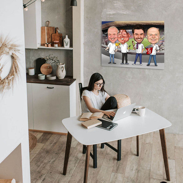 Karikatur vom Foto - Meine Freunde (ca434) - Lustige individuelle Karikatur vom eigenen Foto