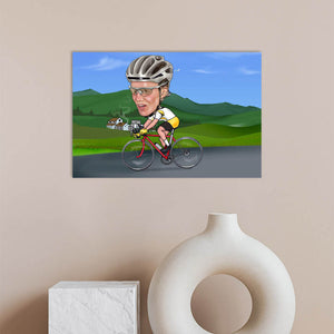 Karikatur vom Foto - Tour de France (ca455) - Lustige individuelle Karikatur vom eigenen Foto