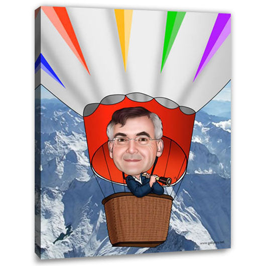 Karikatur vom Foto - Heißluftballon (ca475) - Lustige individuelle Karikatur vom eigenen Foto