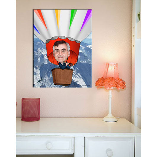 Karikatur vom Foto - Heißluftballon (ca475) - Lustige individuelle Karikatur vom eigenen Foto