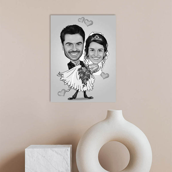 Karikatur vom Foto - Hochzeitspaar klassisch (ca476) - Lustige individuelle Karikatur vom eigenen Foto