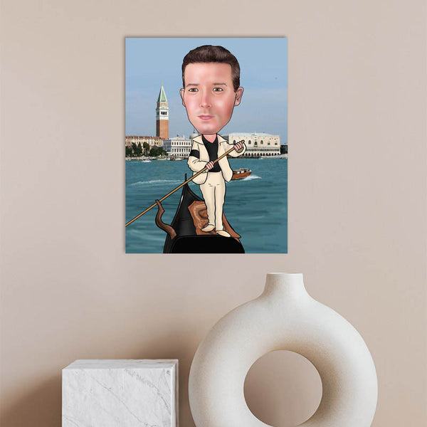 Karikatur vom Foto - Venedig (ca477) - Lustige individuelle Karikatur vom eigenen Foto