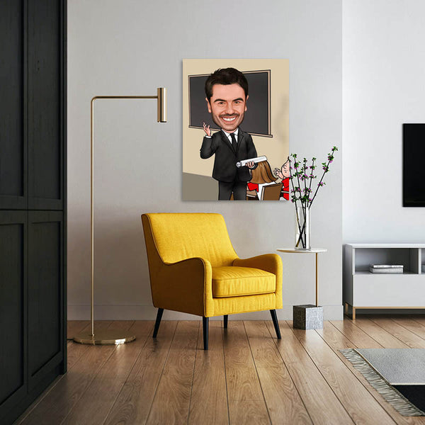 Karikatur vom Foto - Lehrer sein (ca479) - Lustige individuelle Karikatur vom eigenen Foto