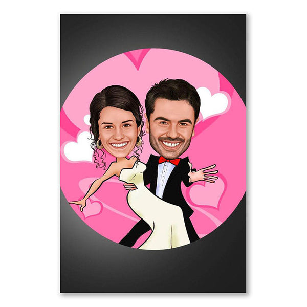 Karikatur vom Foto - Bond Hochzeit (ca498) - Lustige individuelle Karikatur vom eigenen Foto