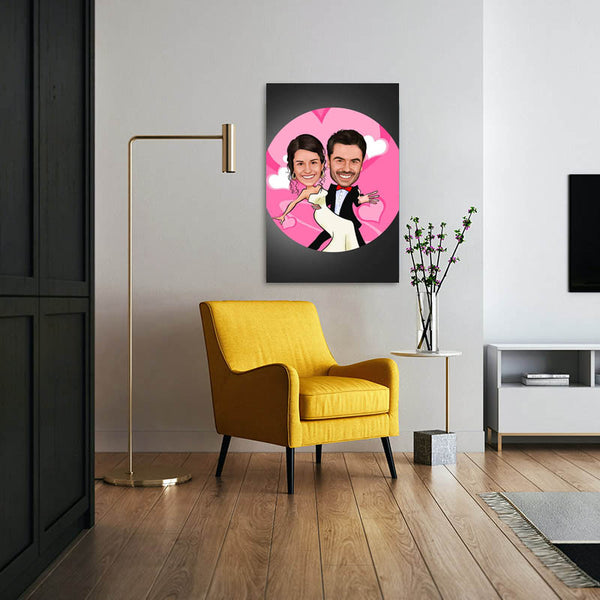 Karikatur vom Foto - Bond Hochzeit (ca498) - Lustige individuelle Karikatur vom eigenen Foto