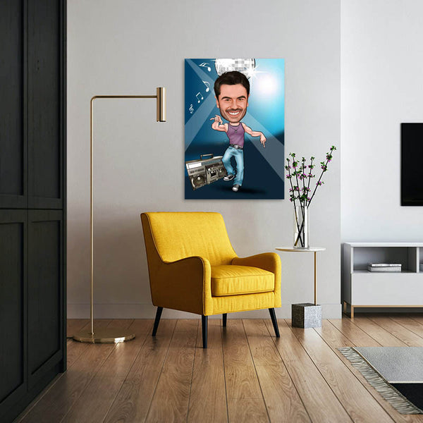Karikatur vom Foto - Hip Hop Rapper (ca500) - Lustige individuelle Karikatur vom eigenen Foto