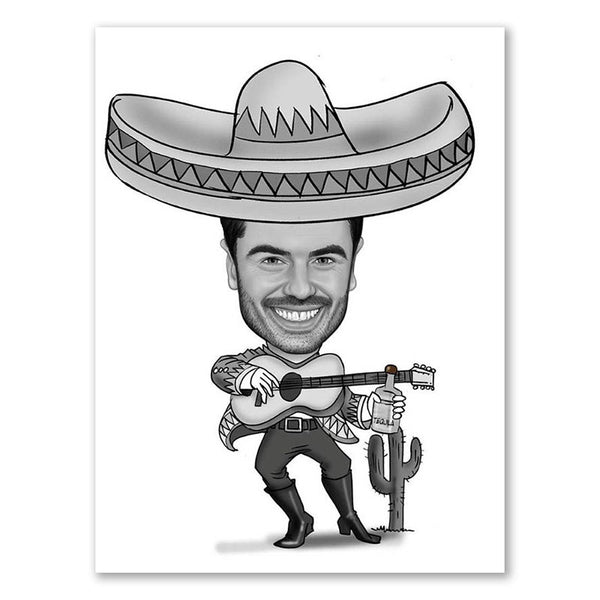Karikatur vom Foto - Tequila (ca503) - Lustige individuelle Karikatur vom eigenen Foto
