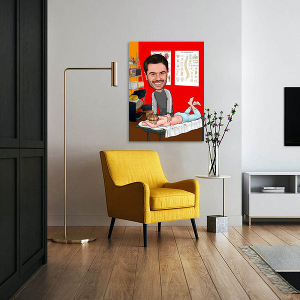 Karikatur vom Foto - Fühlt sich gut an (ca514) - Lustige individuelle Karikatur vom eigenen Foto