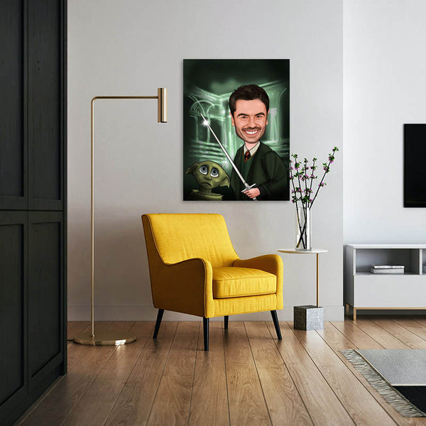Karikatur vom Foto - Fechten (ca623) - Lustige individuelle Karikatur vom eigenen Foto