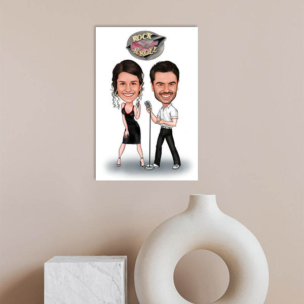 Karikatur vom Foto - RocknRoll (ca640) - Lustige individuelle Karikatur vom eigenen Foto