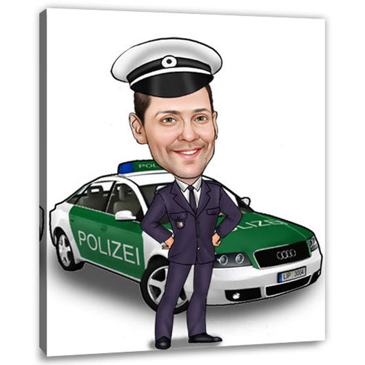 Karikatur vom Foto - Polizei WB (ca646wb) - Lustige individuelle Karikatur vom eigenen Foto