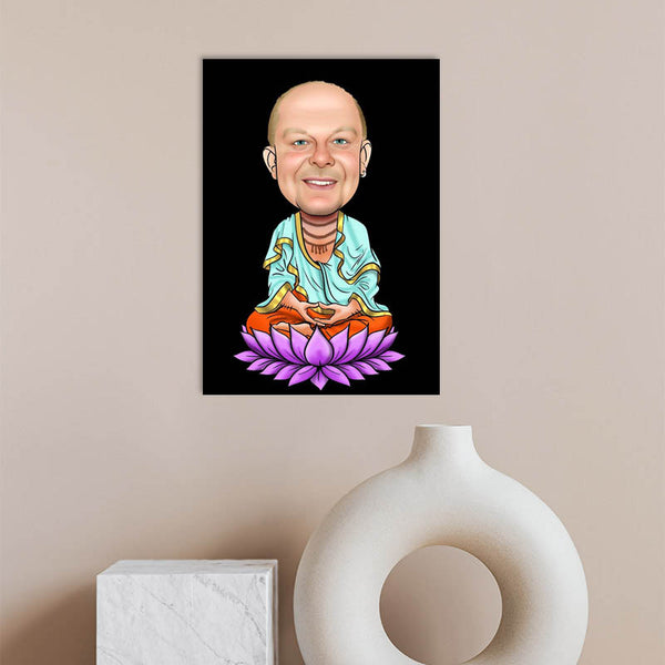 Karikatur vom Foto - Buddha (ca662) - Lustige individuelle Karikatur vom eigenen Foto