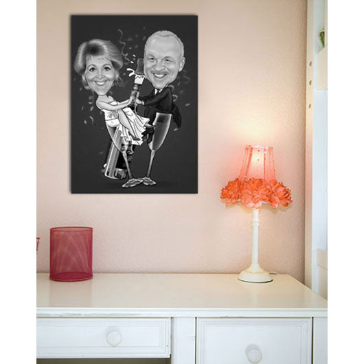 Karikatur vom Foto - Sylvester SW (ca676sw) - Lustige individuelle Karikatur vom eigenen Foto