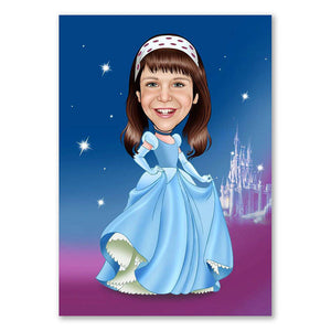 Karikatur vom Foto - Prinzessin (ca678) - Lustige individuelle Karikatur vom eigenen Foto
