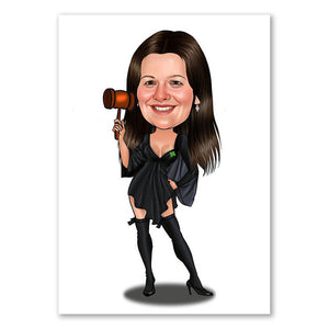 Karikatur vom Foto - Sexy Richterin (ca698) - Lustige individuelle Karikatur vom eigenen Foto