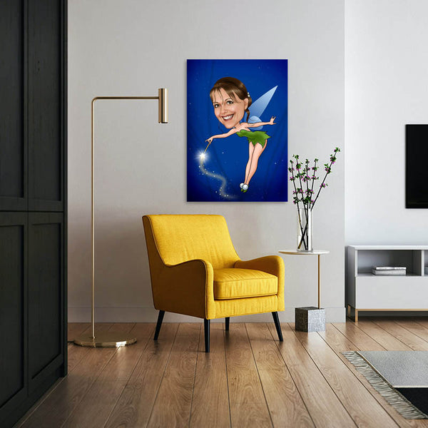 Karikatur vom Foto - Elfe im Sternenstaub (ca806) - Lustige individuelle Karikatur vom eigenen Foto