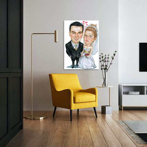 Karikatur vom Foto - Liebe zu Zweit (cdi102) - Lustige individuelle Karikatur vom eigenen Foto