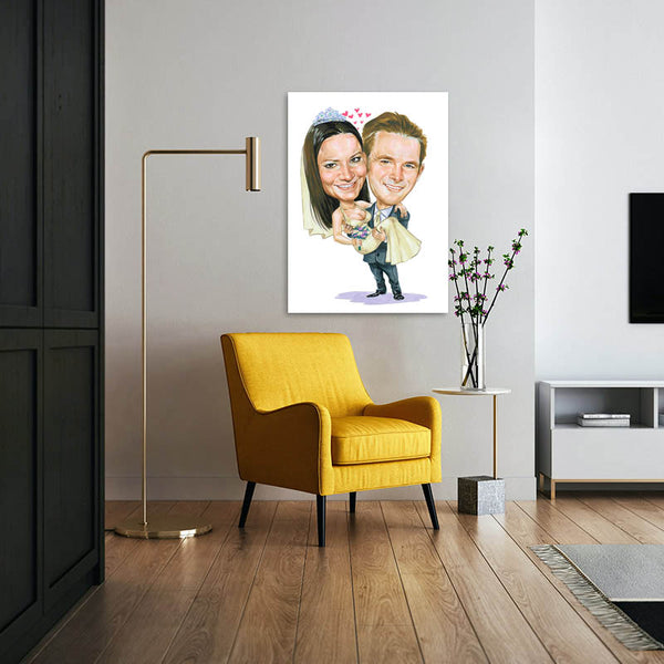Karikatur vom Foto - Liebe ohne Worte (cdi162) - Lustige individuelle Karikatur vom eigenen Foto