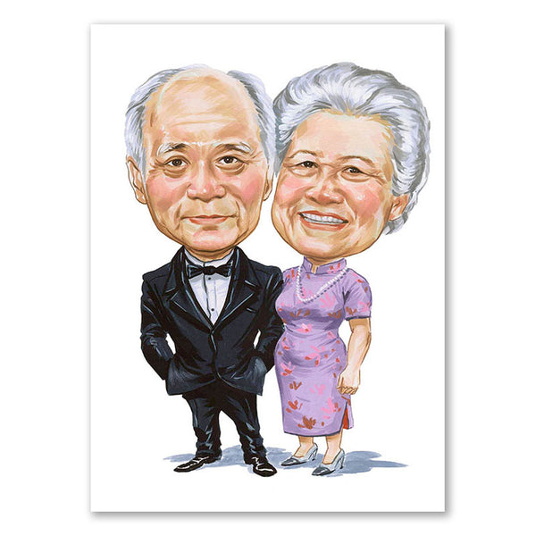 Karikatur vom Foto - Symapathisches Ehepaar (cdi163) - Lustige individuelle Karikatur vom eigenen Foto
