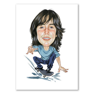 Karikatur vom Foto - Skater (cdi231) - Lustige individuelle Karikatur vom eigenen Foto