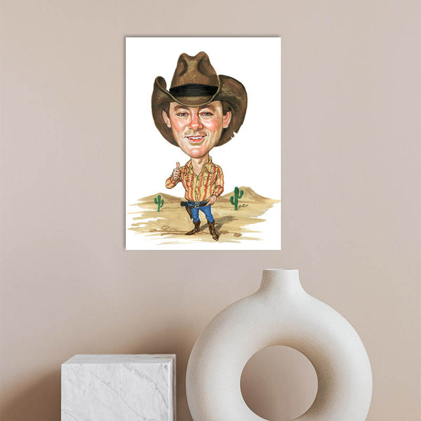 Karikatur vom Foto - Wilder Westen (cdi265) - Lustige individuelle Karikatur vom eigenen Foto