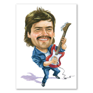 Karikatur vom Foto - Musiker mit E-Gitarre (cdi374) - Lustige individuelle Karikatur vom eigenen Foto