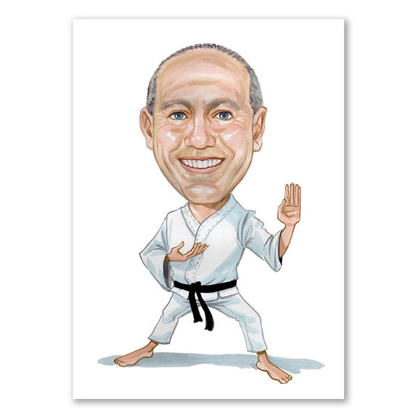 Karikatur vom Foto - Karate-Sport (cdi375) - Lustige individuelle Karikatur vom eigenen Foto
