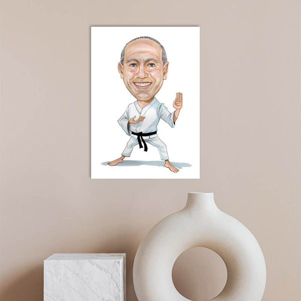 Karikatur vom Foto - Karate-Sport (cdi375) - Lustige individuelle Karikatur vom eigenen Foto