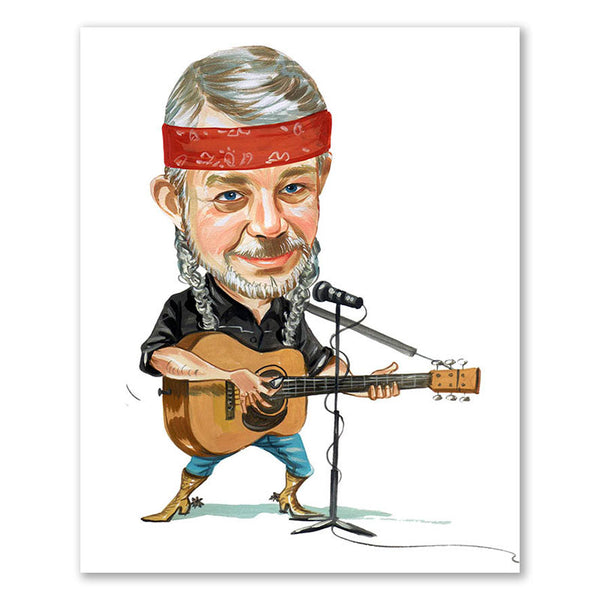 Karikatur vom Foto - Gitarrenspieler am Mikrofon (cdi397) - Lustige individuelle Karikatur vom eigenen Foto
