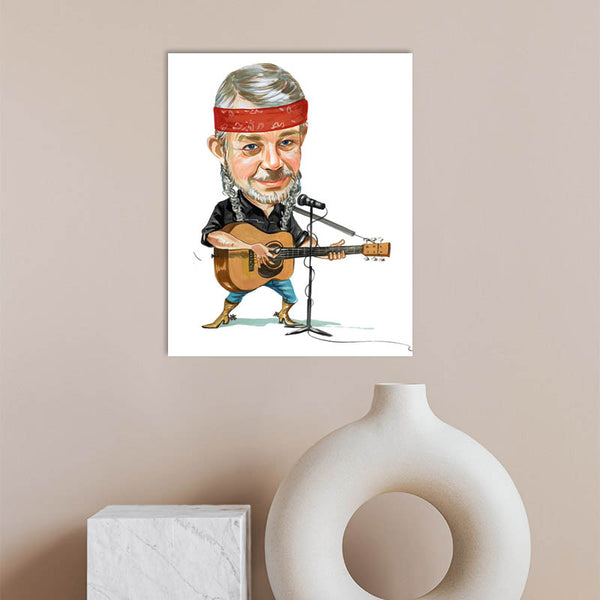 Karikatur vom Foto - Gitarrenspieler am Mikrofon (cdi397) - Lustige individuelle Karikatur vom eigenen Foto