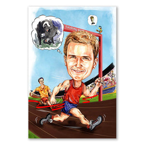 Karikatur vom Foto - Läufer (cdi461) - Lustige individuelle Karikatur vom eigenen Foto