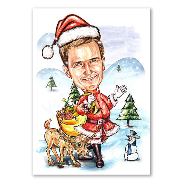 Karikatur vom Foto - Nikolaus (cdi497) - Lustige individuelle Karikatur vom eigenen Foto