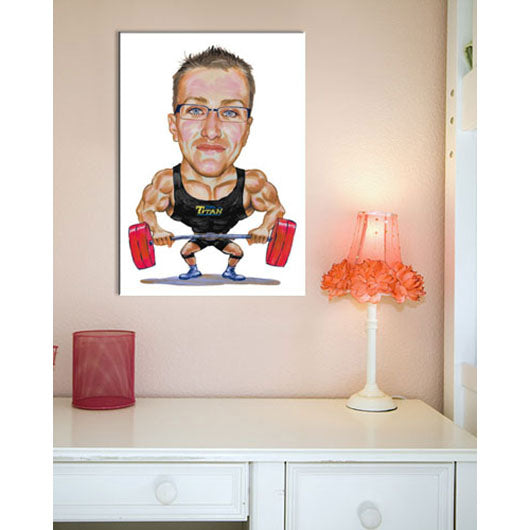 Karikatur vom Foto - Gewichtheber (cdi516) - Lustige individuelle Karikatur vom eigenen Foto