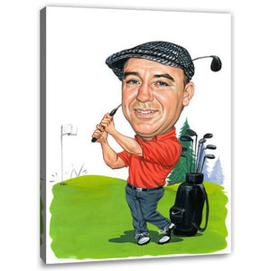 Karikatur vom Foto - Golfer (cju151) - Lustige individuelle Karikatur vom eigenen Foto