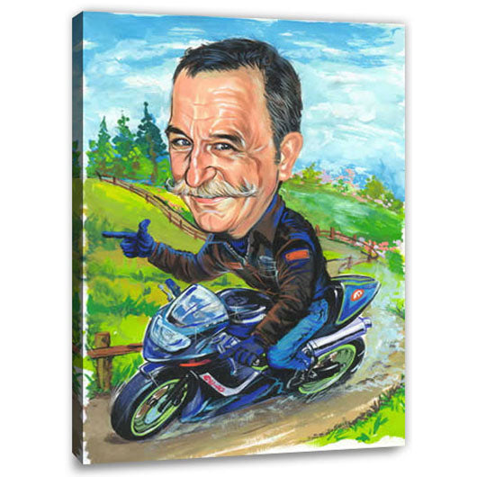 Karikatur vom Foto - Alpen bike (cju335) - Lustige individuelle Karikatur vom eigenen Foto