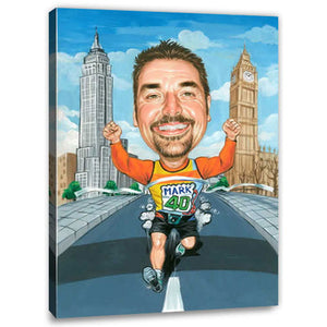 Karikatur vom Foto - Marathon Sieger (cju373) - Lustige individuelle Karikatur vom eigenen Foto