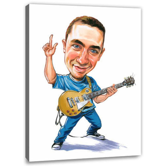 Karikatur vom Foto - Guitrarrensolo (cju377) - Lustige individuelle Karikatur vom eigenen Foto