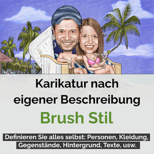 Karikatur vom Foto - Eigene Beschreibung Brush (eb1) - Lustige individuelle Karikatur vom eigenen Foto