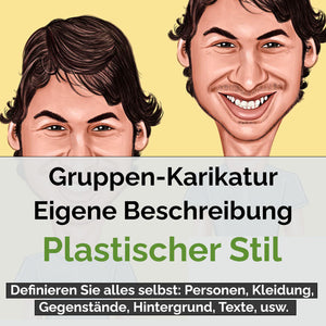Karikatur vom Foto - Gruppe Plastisch (gr7) - Lustige individuelle Karikatur vom eigenen Foto
