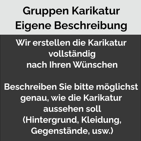 Karikatur vom Foto - Gruppe Line (gr3) - Lustige individuelle Karikatur vom eigenen Foto