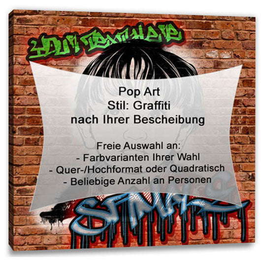 Pop-Art vom Foto - Graffiti eigene Beschreibung (gra100) - Künstlerisches Pop-Art Bild vom eigenen Foto